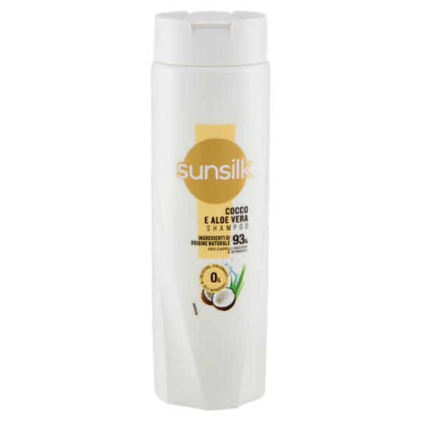 sunsilk Shampoo Cocco e Aloe Vera per Capelli Secchi e Sfibrati 250 mL