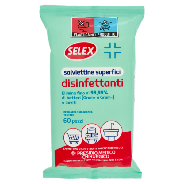 Selex Salviettine Superfici Disinfettanti Presidio Medico Chirurgico 60 pezzi