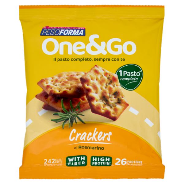 Pesoforma One&Go Crackers al Rosmarino high protein, con fibre, 242kcal per pasto - 60g