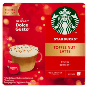 STARBUCKS Toffee Nut Latte By Nescafé Dolce Gusto Caffè Caramello e Nocciola 12 Capsule 127,8g