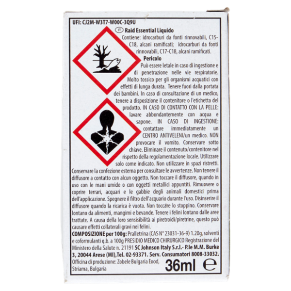 Raid Essentials Liquido Ricarica 60 notti 36 ml