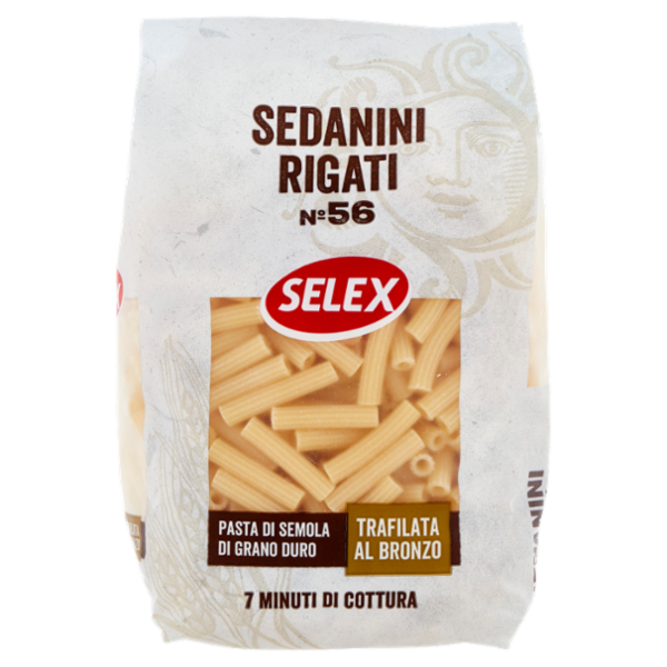 Selex Pasta di Semola Trafilata al Bronzo Sedanini Rigati 500 g