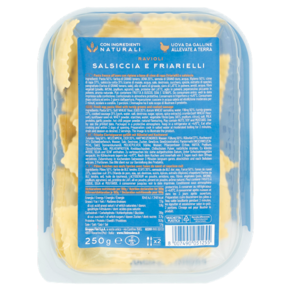 Fini Nuove Tradizioni Ravioli Salsiccia e Friarielli 250 g