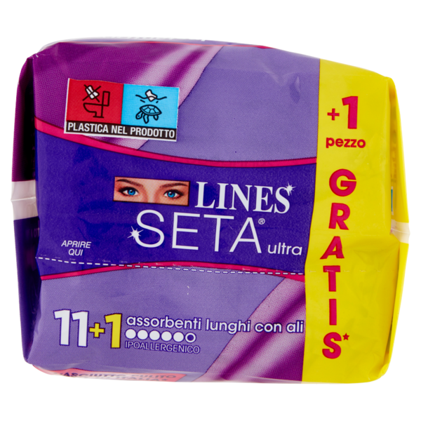 Lines Seta ultra lungo con ali 11+1 pz