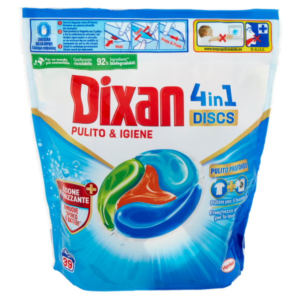 DIXAN Discs Pulito & Igiene 39pz (975g)