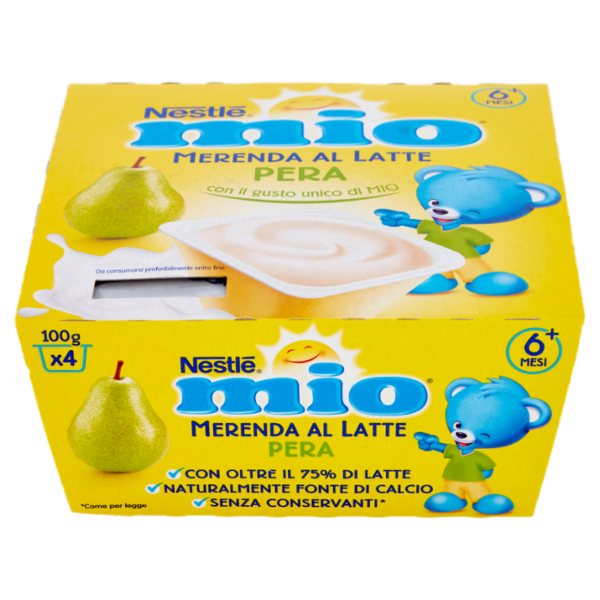 NESTLÉ MIO Merenda al Latte Pera da 6 mesi 4 vasetti da 100g