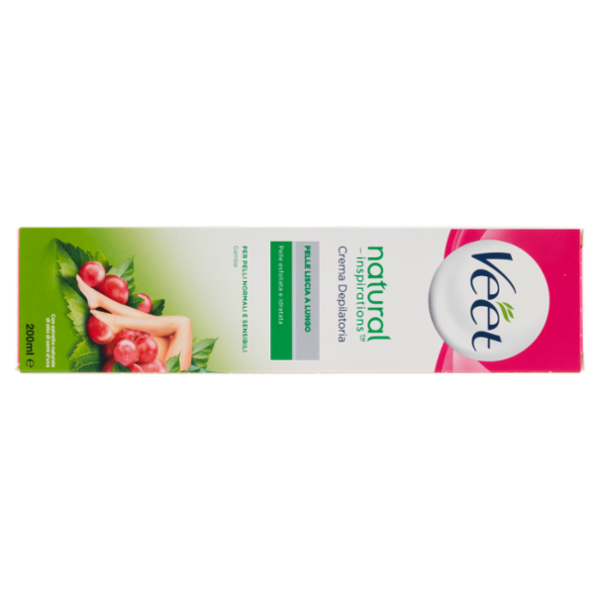 Veet Natural inspirations Crema Depilatoria per Pelli Normali e Sensibili Gambe 200 ml