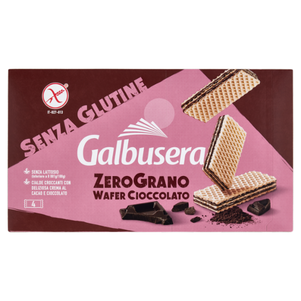 Galbusera ZeroGrano Wafer Cioccolato Senza Glutine 4 x 45 g