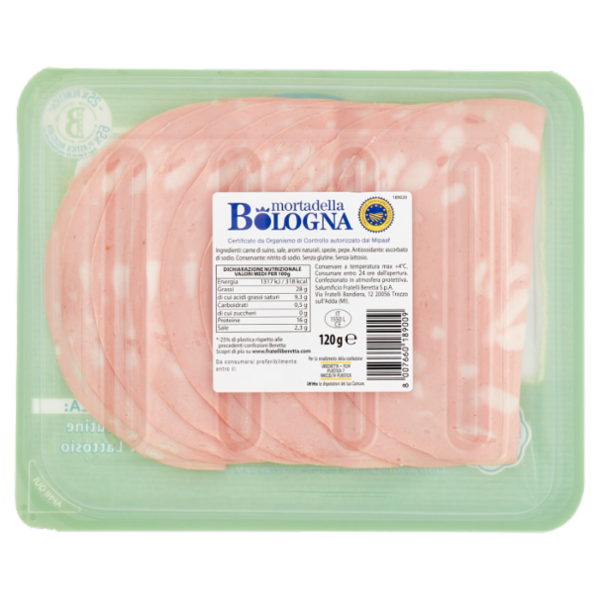 Fratelli Beretta Fresca Salumeria mortadella Bologna IGP 120 g