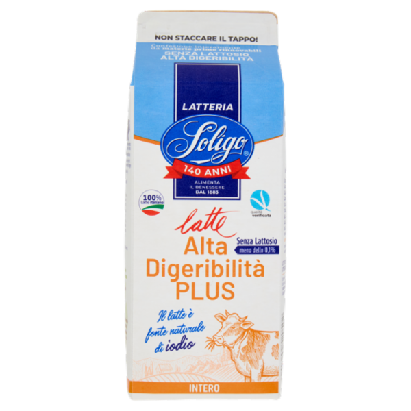 Latteria Soligo latte Alta Digeribilità Plus Senza Lattosio Intero 750 ml