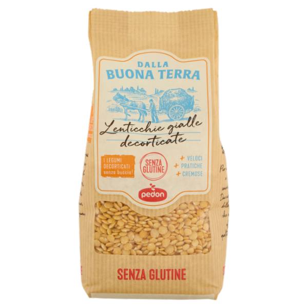 Dalla Buona Terra pedon Senza Glutine Lenticchie gialle decorticate 350 g