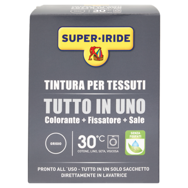 Super-Iride Tintura per Tessuti Tutto in Uno Grigio 350 g