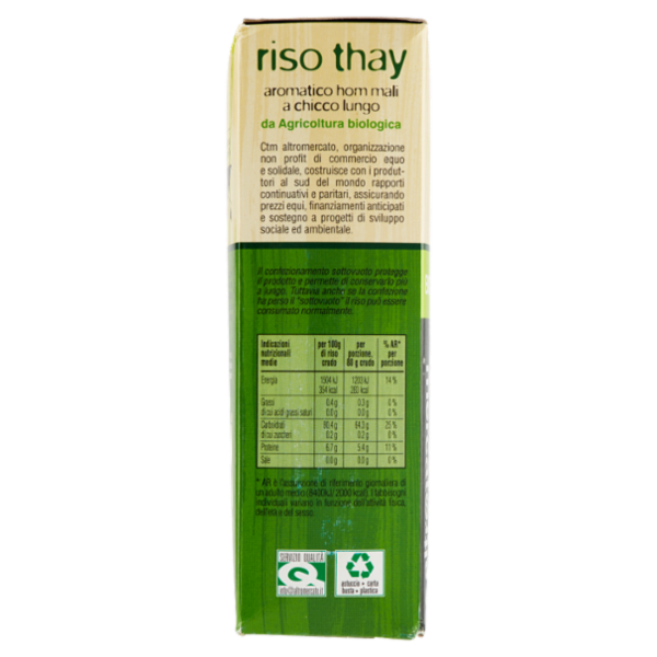 Altromercato Bio riso thay aromatico hom mali a chicco lungo 1 kg