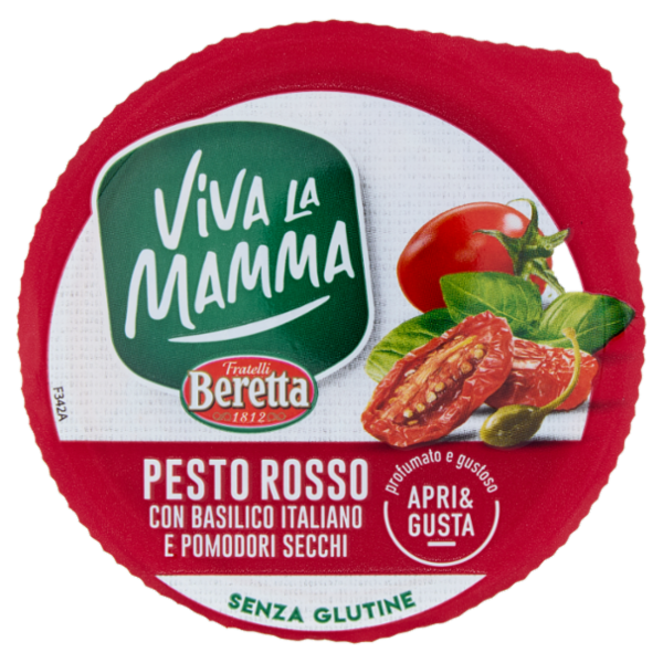 Viva la Mamma Pesto Rosso con Basilico Italiano e Pomodori Secchi 90 g