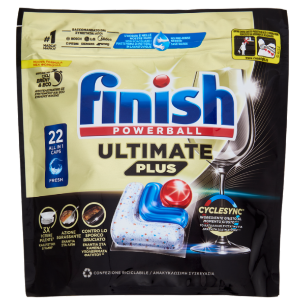 Finish Ultimate Plus Fresh pastiglie lavastoviglie 22 lavaggi 268,4 g