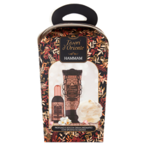 Tesori D'Oriente Hammam Profumo Aromatico 100 Ml + Doccia Crema Aromatica 250 Ml + Spugna Da Bagno