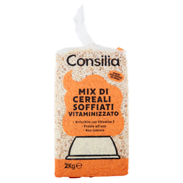 Consilia Mix di Cereali Soffiati e Verdure Sottovuoto per Animali 2 kg