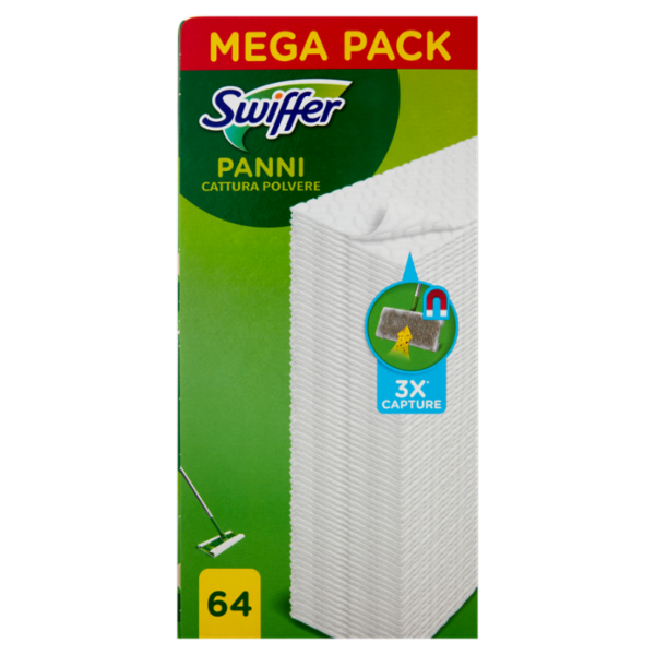 Swiffer Panni Cattura Polvere per Scopa Swiffer - Ricarica 64 Salviette