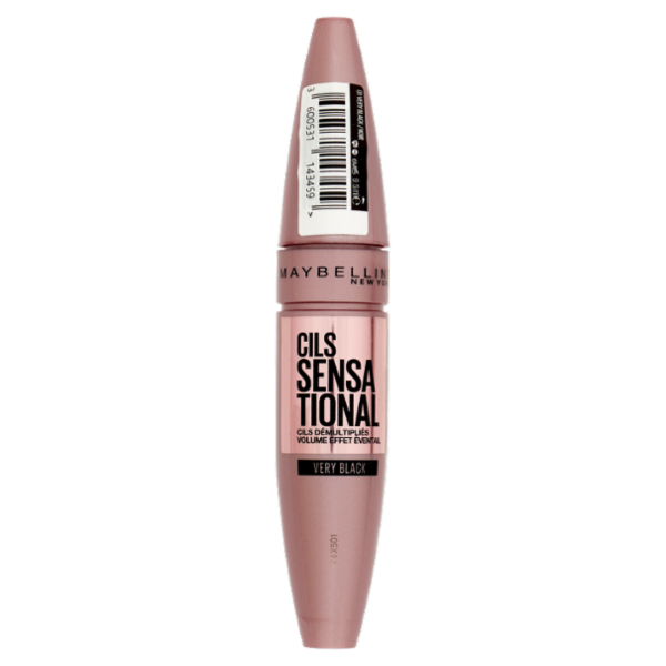 Maybelline New York Mascara Ciglia Sensazionali, Volumizzante, Very Black, 9.5 ml