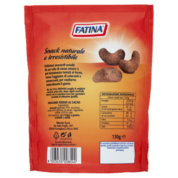 Fatina Anacardi Tostati al cacao 130 g