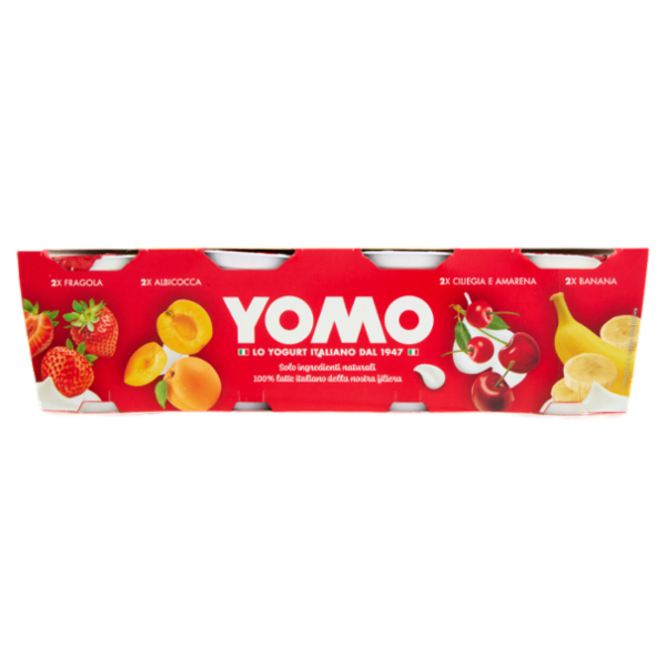 Yomo Fragola, Albicocca, Ciliegia e Amarena, Banana 8 x 125 g