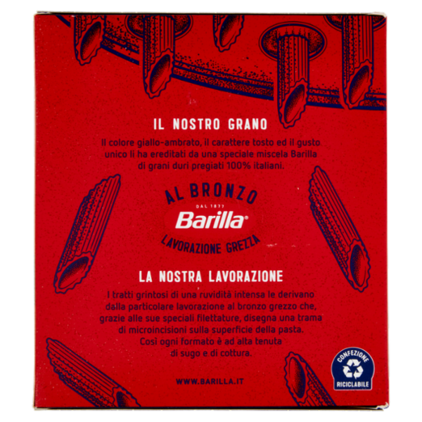 Barilla Pasta Al Bronzo Mezze Penne Rigate 100% grano italiano 400g