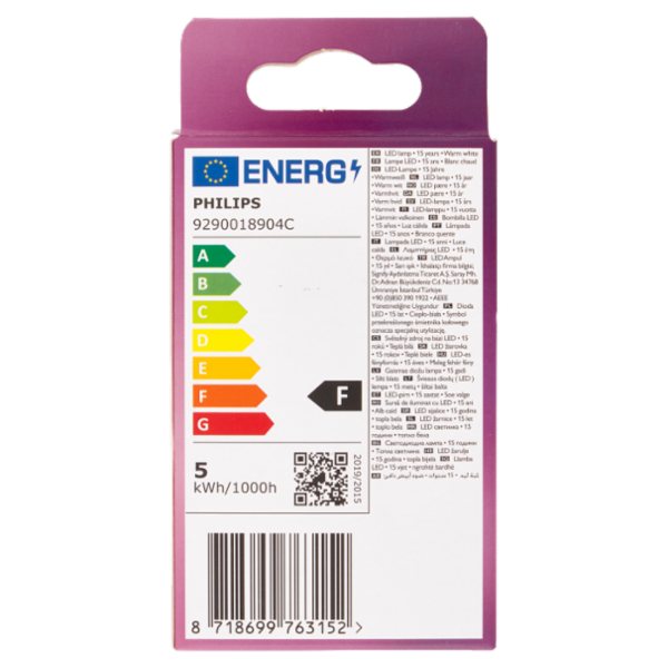 Philips Led sfera filamento 40W E14 2700K