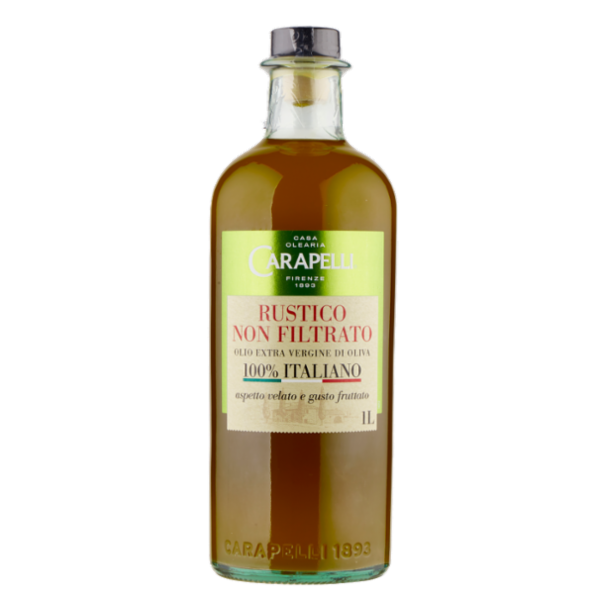 Carapelli Rustico Non Filtrato Olio Extra Vergine di Oliva 100% Italiano 1,00 L