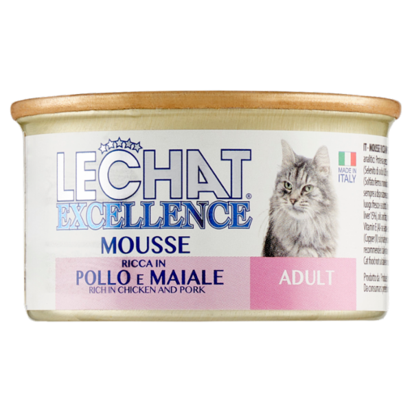 LeChat Excellence Adult Mousse Ricca in Pollo e Maiale 85 g