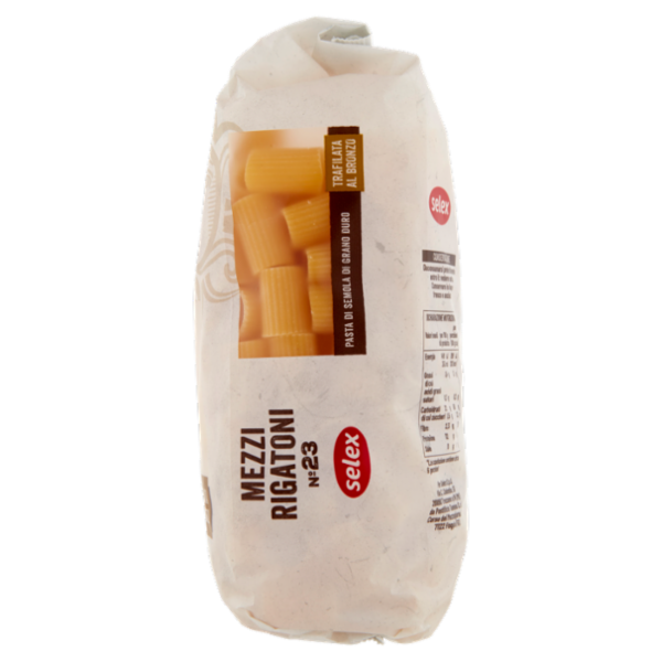 Selex Pasta di Semola Trafilata al Bronzo Mezzi Rigatoni 500 g