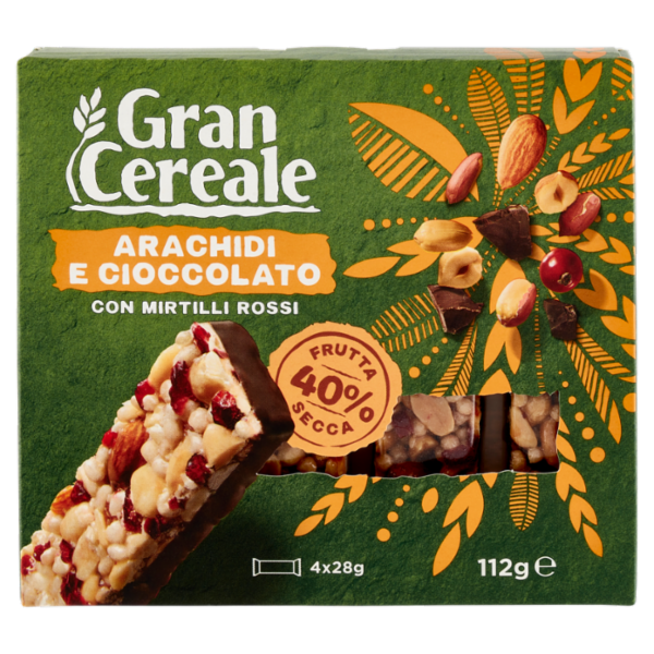 Grancereale Barrette frutta secca arachidi e cioccolato 112g