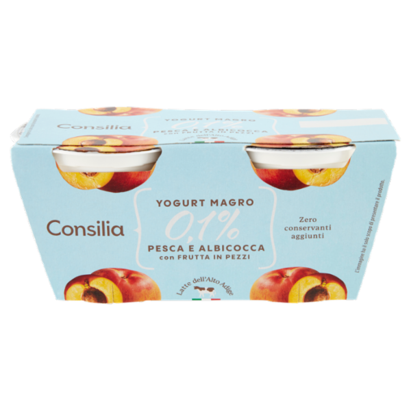 Consilia Yogurt Magro 0,1% Pesca e Albicocca 2x125 g