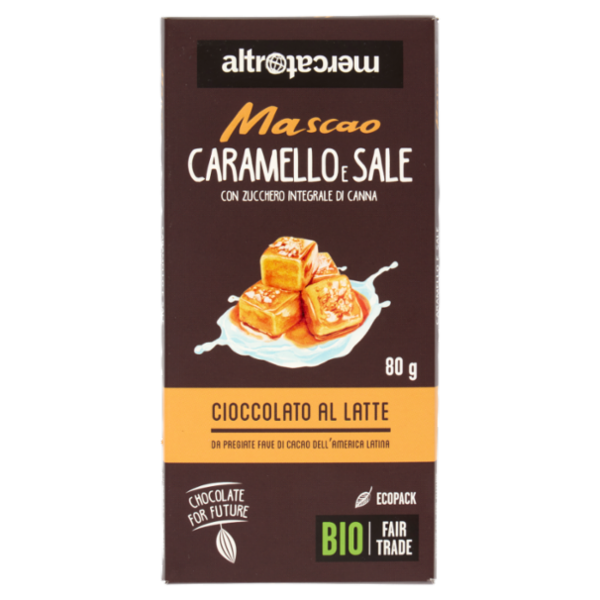 altromercato Bio Mascao Caramello e Sale Cioccolato al Latte 80 g