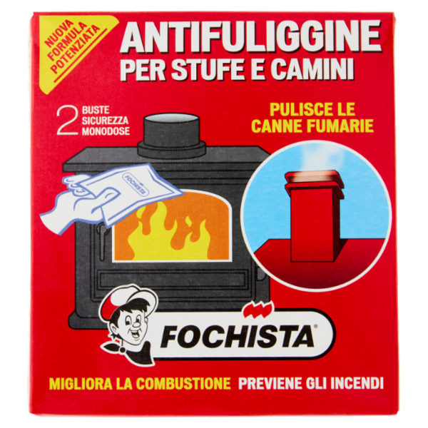 Fochista Antifuliggine per Stufe e Camini Buste Sicurezza Monodose 2 x 90 g