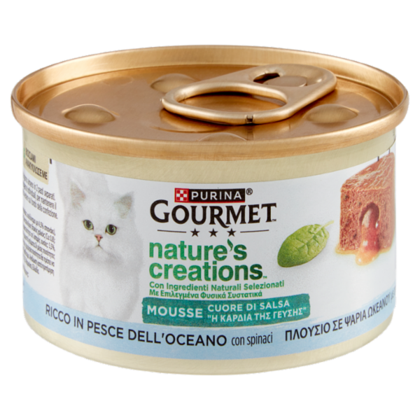 PURINA GOURMET Nature's Creations Ricco in Pesce dell'Oceano con spinaci 85 g