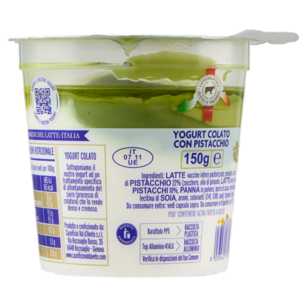 Caseificio Val d'Aveto Yogurt Colato con Pistacchio 150 g