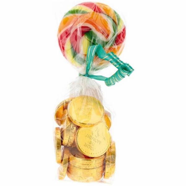 Cidneo Monete Cioccolato Sacchetto Lecca Lecca 250g