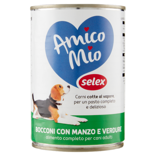 Selex Amico Mio Bocconi per Cane con Manzo e Verdure 405 g