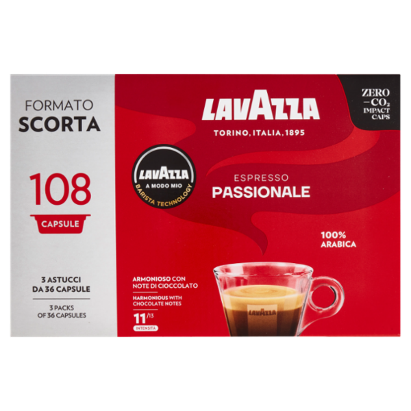 Lavazza A Modo Mio Espresso Passionale 108 Capsule 810 g