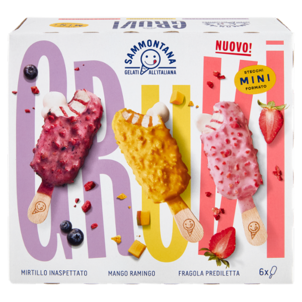 Sammontana Gruvi Mini Mirtillo Inaspettato, Mango Ramingo, Fragola Prediletta 6 x 37,5 g