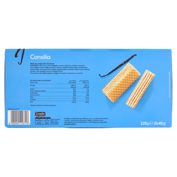 Consilia Wafer alla Vaniglia 5x45 g