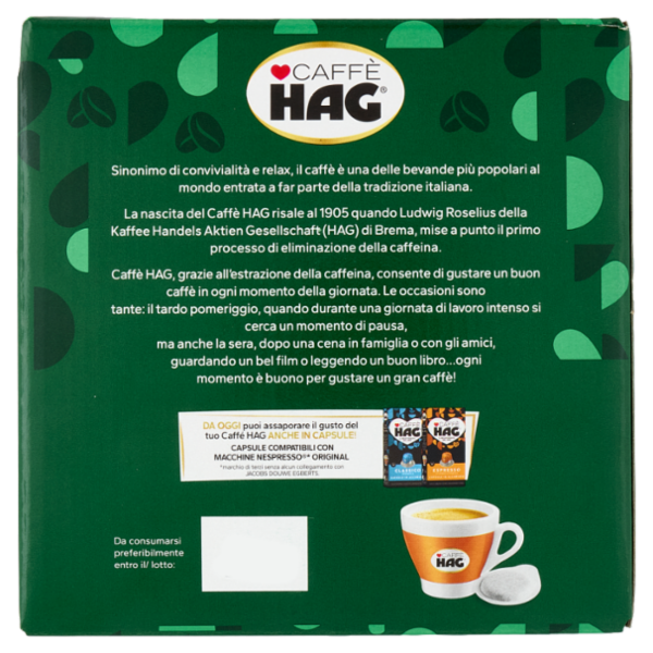 Caffè Hag Classico- 30 Cialde Caffè Decaffeinato ESE 44mm 210g