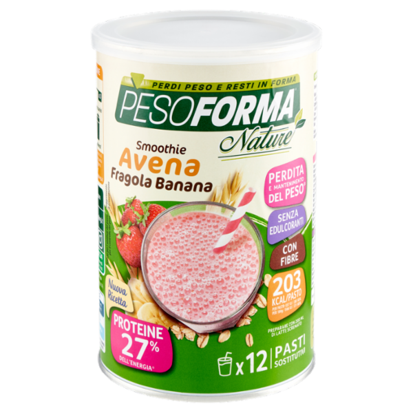 Pesoforma Nature Smoothie gusto Avena Fragola e Banana, sostitutivo del pasto, 203kcal a pasto, 420g