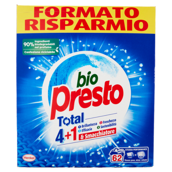 BIO PRESTO Polvere 62 lavaggi 3,100 kg