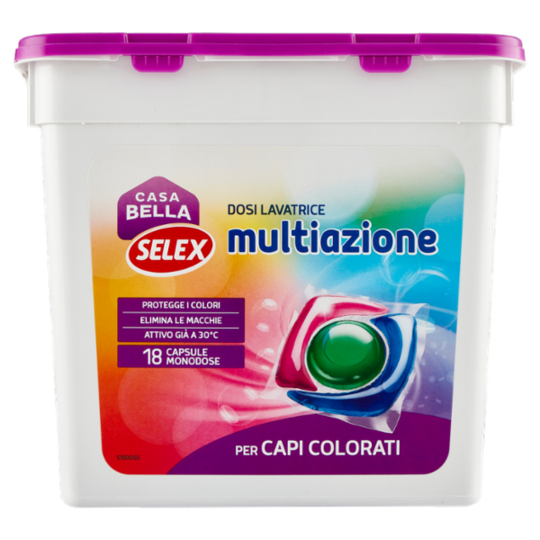 Selex Casa Bella Detersivo Lavatrice Liquido Conc. per Capi Colorati 18 Capsule Idrosolubili 378 ml