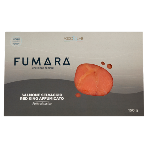 Fumara Salmone Selvaggio Red King Affumicato Fetta classica 150 g
