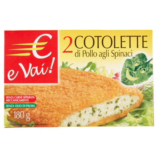 € e Vai! 2 Cotolette di Pollo agli Spinaci 180 g
