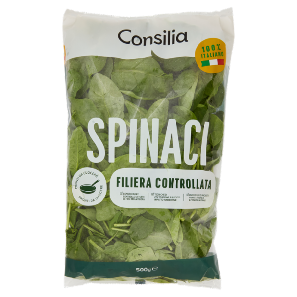 Consilia Spinaci Lavati e Pronti da Cuocere 500 g