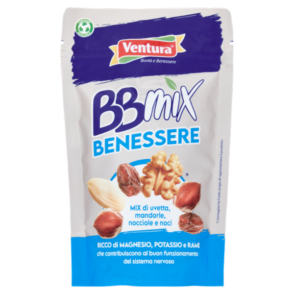 Ventura BBmix Benessere Mix di uvetta, mandorle, nocciole e noci 150 g