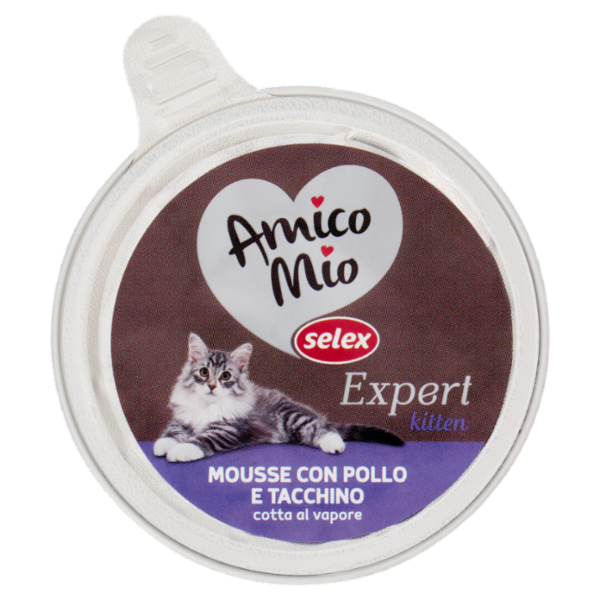 Selex Amico Mio Expert Mousse per Gatto Kitten con Pollo e Tacchino 85 g